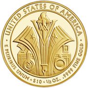 10 Dollars (Florence Harding; Bullion Coinage) - Reverse