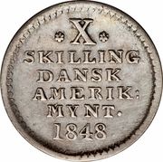 10 Skilling - Frederik VII - Reverse