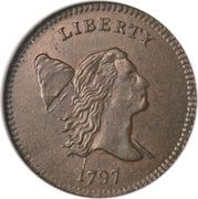 ½ Cent "1⁄200 Dollar Liberty Cap, Head Facing Right, Half Cent" - Obverse