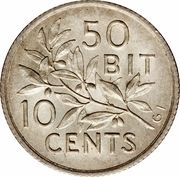 10 Cents / 50 Bit - Christian IX - Reverse