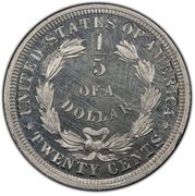 20 Cents "1875⅕ Dollar" (Pattern; aluminium) - Reverse