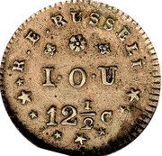 12½ Cents - Hard Times Merchant Token - R. E. Russell - Reverse