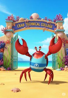 蟹高専 comedy story for 7-12 years children in Japanese featuring humorous themes