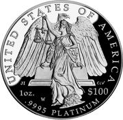 100 Dollars "American Platinum Eagle" (Bullion Coinage) - Reverse