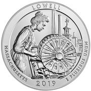 ¼ Dollar "Washington Quarter" (Lowell National Historical Park, Massachusetts - Silver 5 oz Bullion) - Reverse