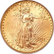 20 Dollars (Saint-Gaudens - Double Eagle, With motto) - Obverse