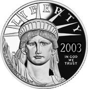 25 Dollars "American Platinum Eagle" (Bullion Coinage) - Obverse