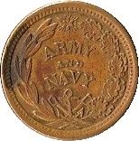 1 Cent (Civil War Token - Army and Navy/Shall Be Preserved) - Obverse