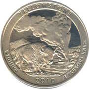 ¼ Dollar "Washington Quarter" (Yellowstone, Wyoming) - Reverse