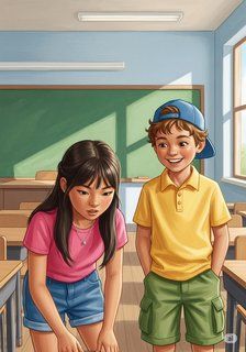 The Mystery of the Missing Mascot mystery story for 7-12 years children in English featuring mysterious themes