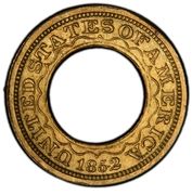 1 Dollar "1852 Gold Dollar" (Pattern; brass) - Obverse