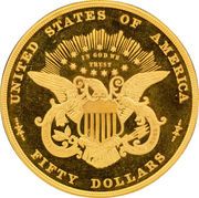 50 Dollars "Half Union" (Pattern; gold) - Reverse