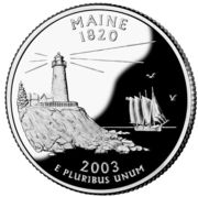 ¼ Dollar "Washington Quarter" (Maine - Silver Proof) - Reverse