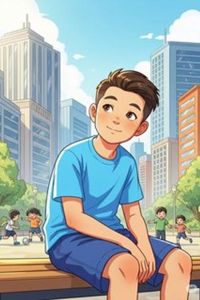 Leo's New Adventure daily life story for 7-12 years children in English featuring warm themes