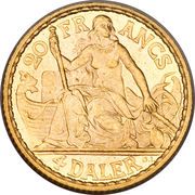 4 Daler / 20 Francs - Christian IX - Reverse