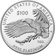 100 Dollars "American Platinum Eagle" (Bullion Coinage) - Reverse