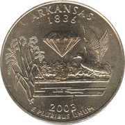 ¼ Dollar "Washington Quarter" (Arkansas) - Reverse