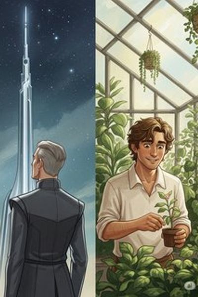 The Architect and The Gardener sci-fi story for 7-12 years children in English featuring tense themes