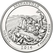 ¼ Dollar "Washington Quarter" (Shenandoah National Park, Virginia - Silver Proof) - Reverse