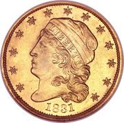 2½ Dollars "Capped Head - Quarter Eagle" - Obverse
