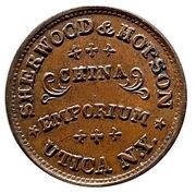 Civil War Merchant Token - Sherwood and Hopson (Utica, New York) - Reverse