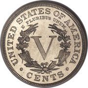 5 Cents "Liberty Nickel" (with "CENTS") - Reverse