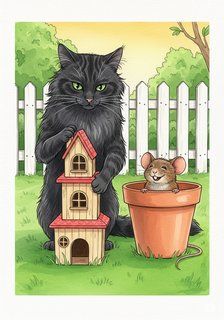 The Cat Who Couldn't Chuckle comedy story for 3-6 years children in English featuring humorous themes