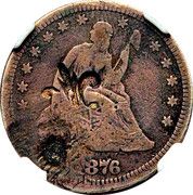 ¼ Dollar (Counterstamped) - Obverse