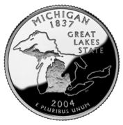 ¼ Dollar "Washington Quarter" (Michigan - Silver Proof) - Reverse
