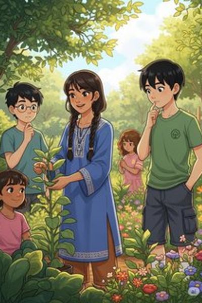 The Great Garden Exchange educational story for 7-12 years children in English featuring warm themes