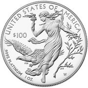100 Dollars "American Platinum Eagle" (Bullion Coinage) - Reverse
