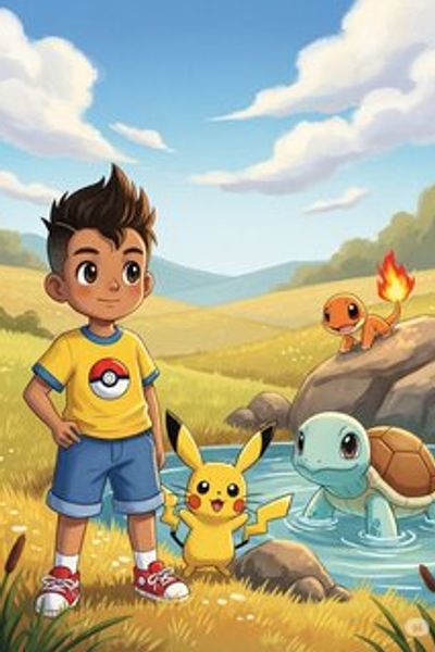 Nihit's Pokémon Adventure adventure story for 7-12 years children in English featuring joyful themes
