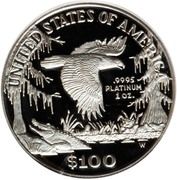 100 Dollars "American Platinum Eagle" (Bullion Coinage) - Reverse