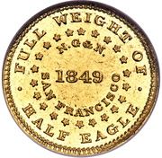 5 Dollars - Norris, Gregg & Norris “Half Eagle” - Reverse