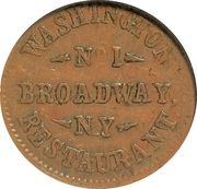 Cent - Civil War Merchant Token - Washington Restaurant (New York, NY) - Obverse