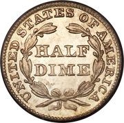 ½ Dime "Seated Liberty Half Dime" (with stars, no arrows) - Reverse