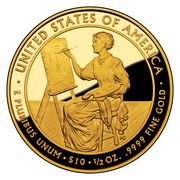 10 Dollars (Lucretia Garfield; Bullion Coinage) - Reverse