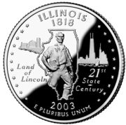 ¼ Dollar "Washington Quarter" (Illinois - Silver Proof) - Reverse