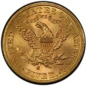 5 Dollars (Coronet Head - With motto) - Reverse