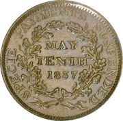 1 Cent - Hard Times Token - Shin Plasters (May Tenth) - Reverse