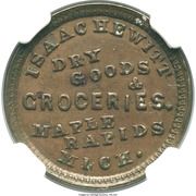 Civil War Merchant Token - Isaac Hewitt Dry Goods (Maple Rapids, Michigan) - Obverse