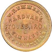 Civil War Merchant Token - W.P. Emmert - Hardware (Freeport, Illinois) - Obverse