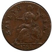 ½ Penny - Machin’s Mills - Reverse