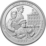 ¼ Dollar "Washington Quarter" (Ellis Island (Statue of Liberty National Monument), New Jersey) - Silver Proof - Reverse