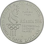 1 Dollar (Atlanta Olympics - Tennis) - Reverse