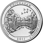 ¼ Dollar "Washington Quarter" (Chickasaw National Recreation Area, Oklahoma - Silver Proof) - Reverse