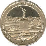 ¼ Dollar "Washington Quarter" (Gettysburg National Military Park, Pennsylvania) - Reverse