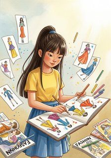 DreamWeavers Fashion Co. daily life story for 7-12 years children in English featuring inspiring themes