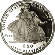 50 Dollars "American Platinum Eagle" (Bullion Coinage) - Reverse