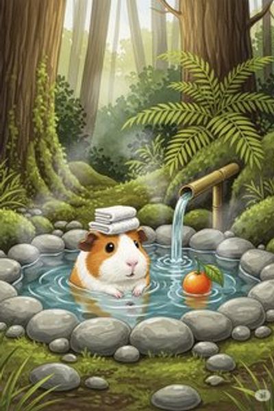 Mochi's Hot Spring / 麻糬的溫泉 adventure story for 3-6 years children in English featuring warm themes